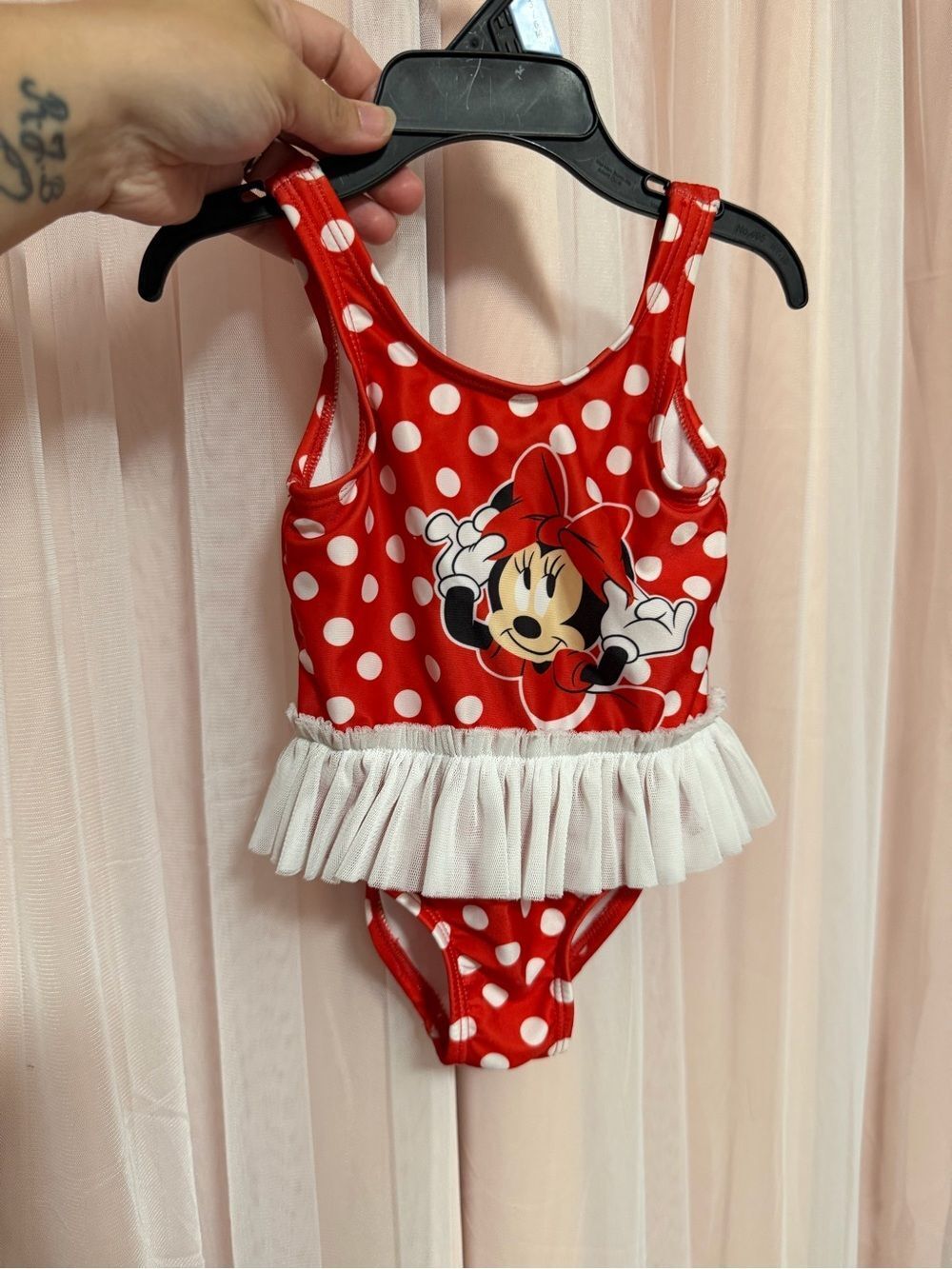 Disney Baby Minnie Mouse Swimsuit  Red White Polka Dot Tutu 6-9 Months